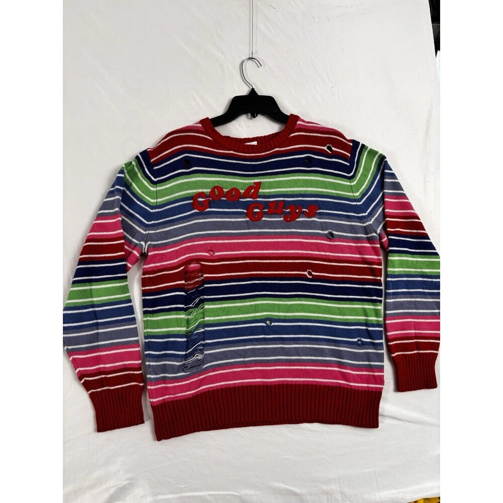 Chucky Good Guys Distressed Striped Sweater XL Horror Movie Spirit Halloween